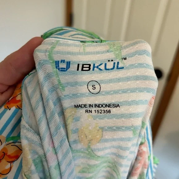 Ibkul ruffle tennis dress striped with flowers‎ size small upf 50 - Picture 6 of 6